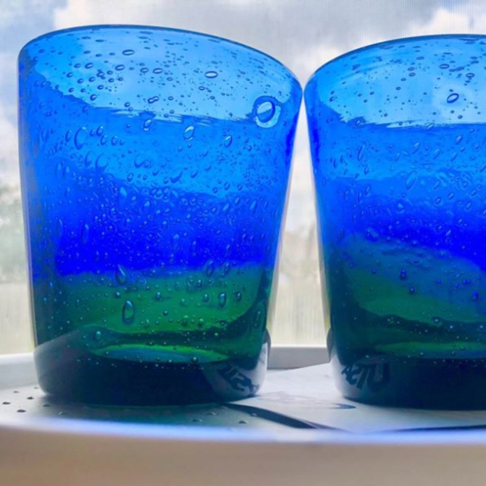 Hand-blown Glass Tumblers Set of 10